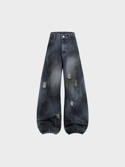 Deconstructed Revival Barrel Jeans